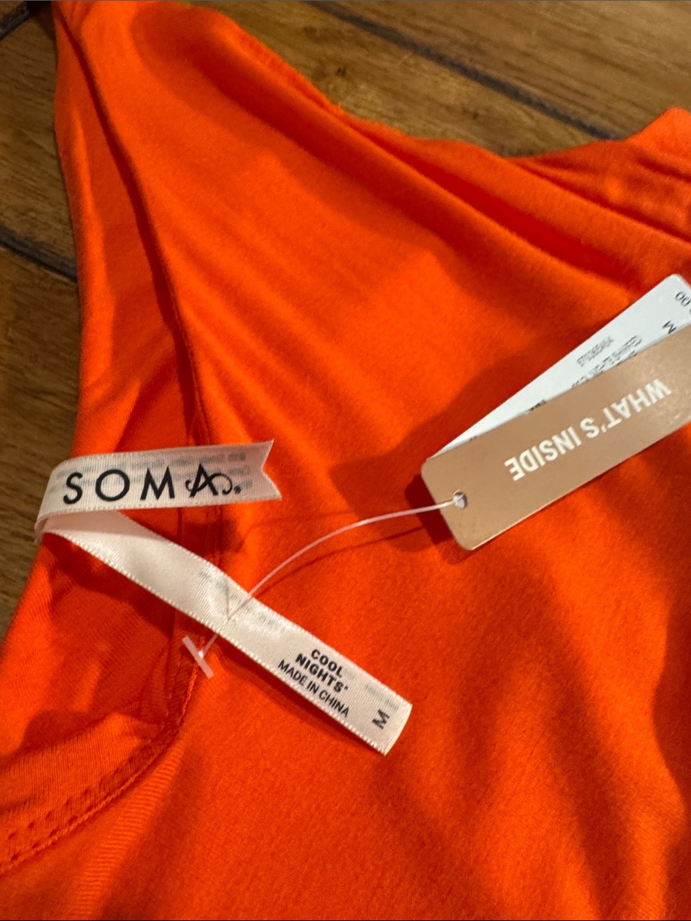 Soma Cool Nights Shirred Strap Chemise in Island Guava sz. M NWT - Picture 2 of 7